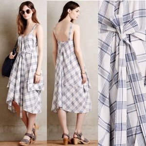 Anthro | Blue & White Plaid Dress